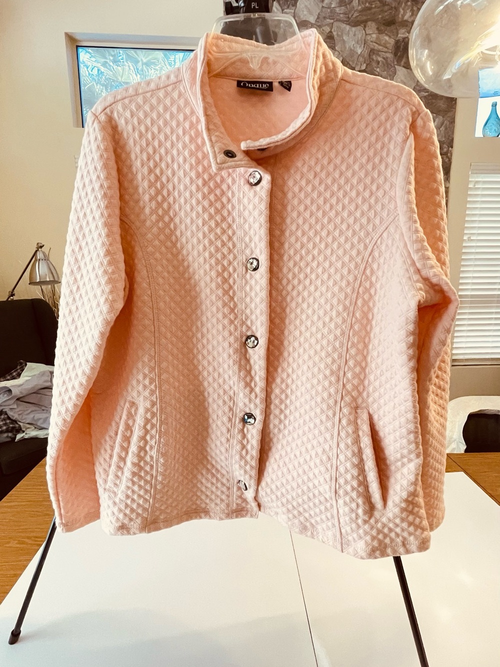 Onque Casuals Light Pink Quilted Jacket